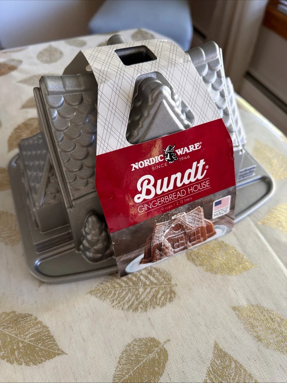 Nordic Ware Silver Bundt Gingerbread House Cake Mold
